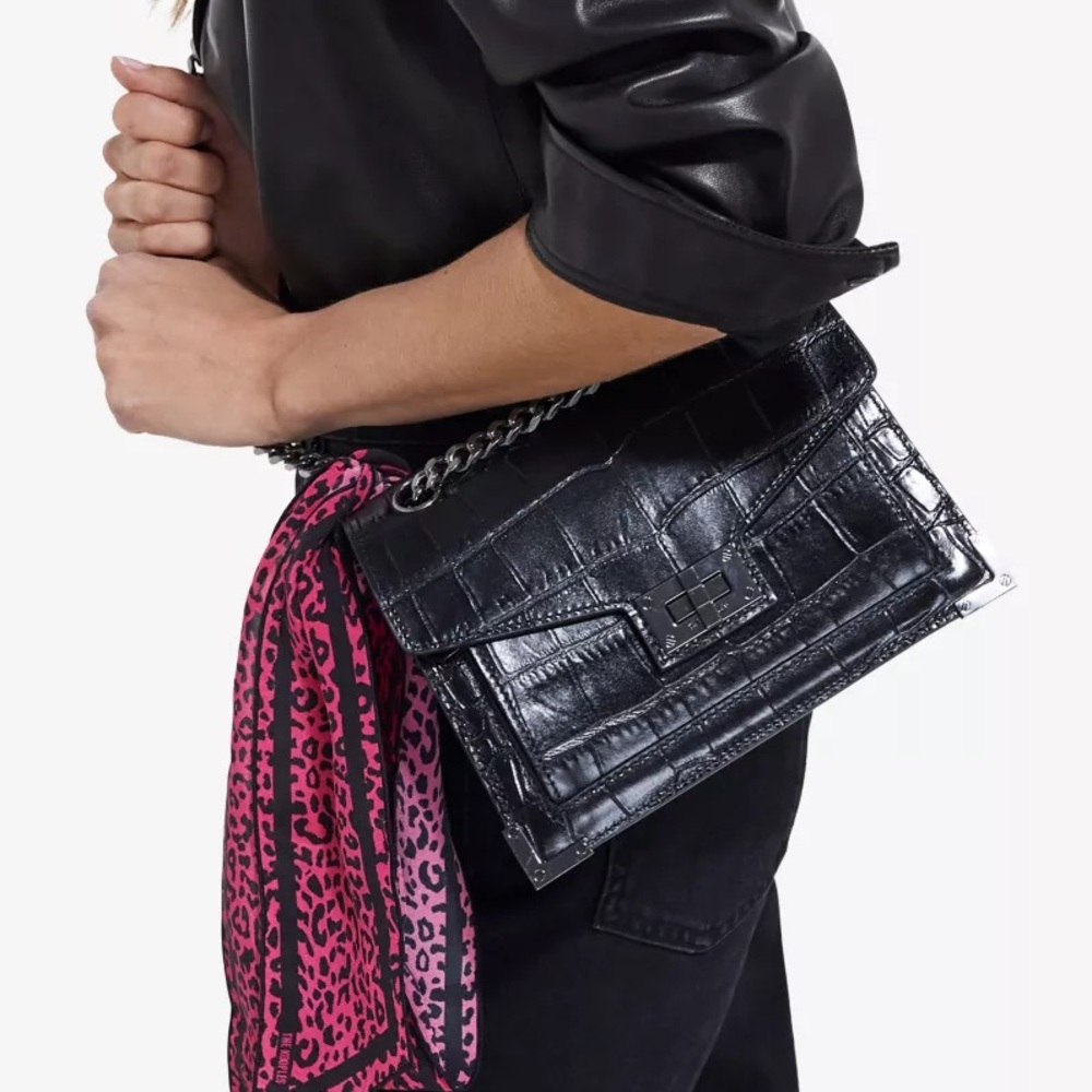 The Kooples Emily croc-embossed leather cross-body bag